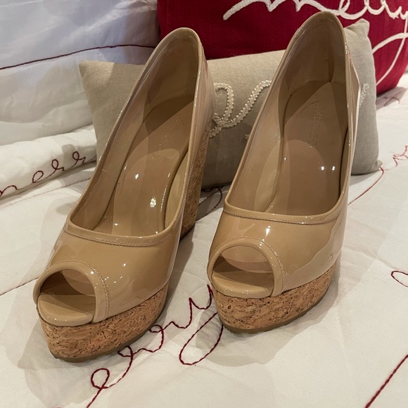 Patton cream open toe wedge - Picture 1 of 5